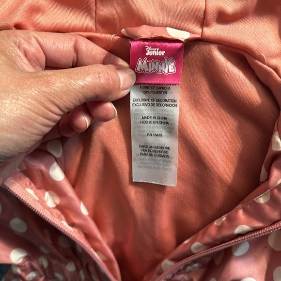 Disney junior minnie 24 months pink and white hooded jacket with ears 💕 - Picture 3 of 5